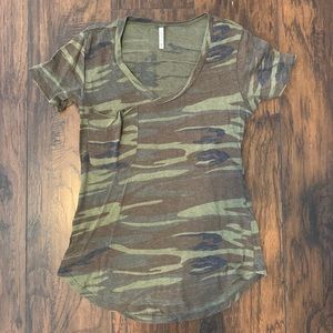 Distressed camouflage t-shirt